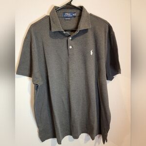 Mens‎ Custom Slim Fit Charcoal Gray Ralph Lauren Polo Shirt Size XXL